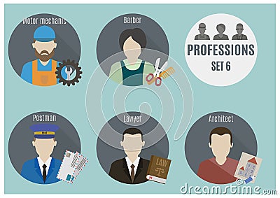 Profession people. Set 6 Vector Illustration