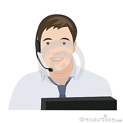 Profession receptionist man Vector Illustration