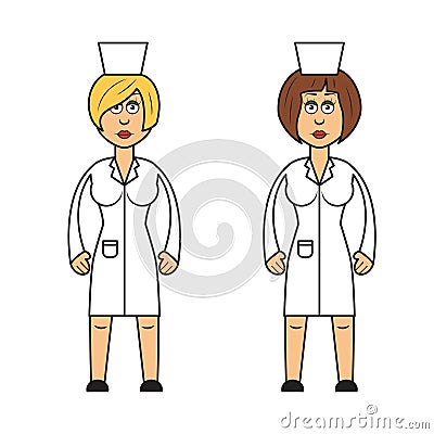 Profession set : female doctors Stock Photo