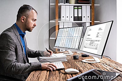 Professional Accountant Man Doing Taxation Stock Photo