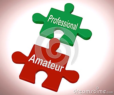 Professional Amateur Puzzle Shows Expert And Apprentice Stock Photo