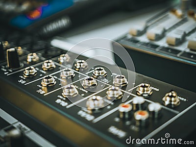 Professional audio equipment for sound recording studio Stock Photo