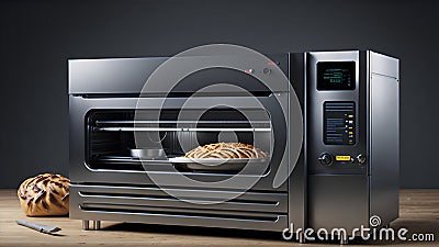 professional bakery kitchen and stainless steel convection. Ai Generated Stock Photo