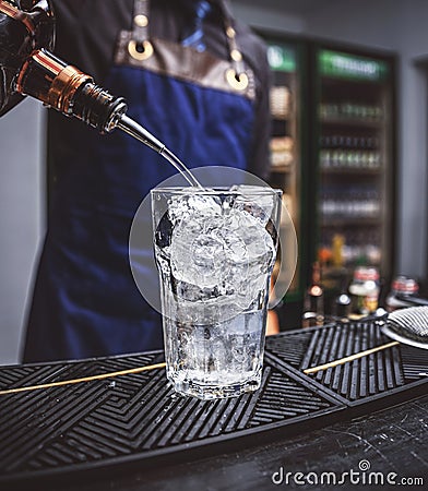 Professional bartender prepare a fresh cocktai Stock Photo