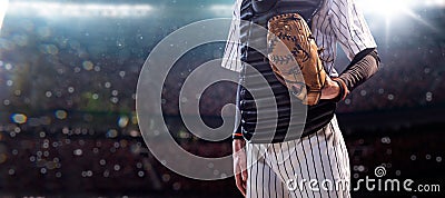 Professional baseball player in action Stock Photo