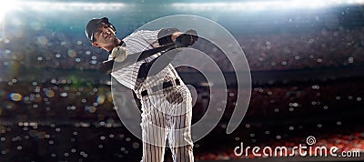 Professional baseball player in action Stock Photo