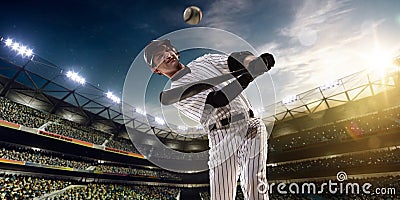 Professional baseball player in action Stock Photo