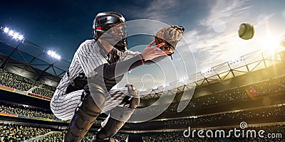 Professional baseball player in action Stock Photo