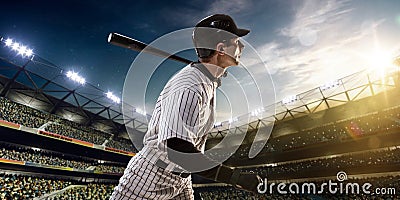 Professional baseball player in action Stock Photo