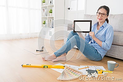 Professional beauty female house interior designer Stock Photo