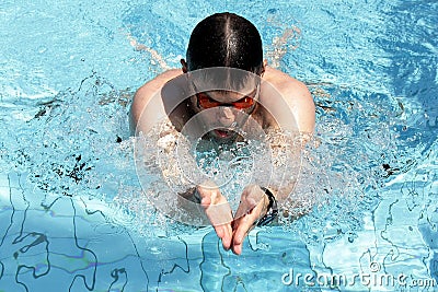Professional Breaststroke Swimmer Stock Photo
