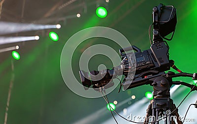 Professional broadcast digital video camera Editorial Stock Photo