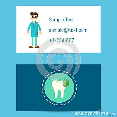 Professional business card for dentists Vector Illustration