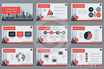 Professional business presentation, slide show vector template Vector Illustration