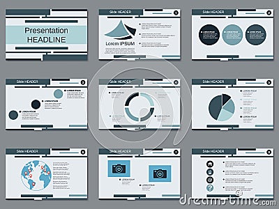 Professional business presentation, slide show vector template Vector Illustration