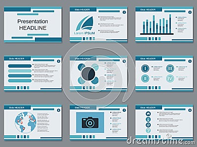 Professional business presentation, slide show vector template Vector Illustration