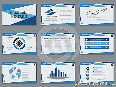 Professional business presentation, slide show vector template Vector Illustration