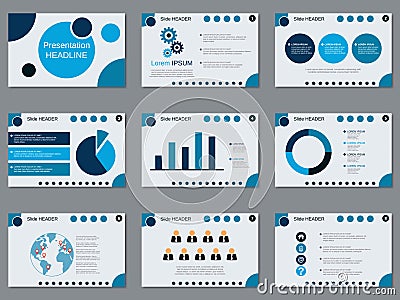 Professional business presentation, slide show vector template Vector Illustration