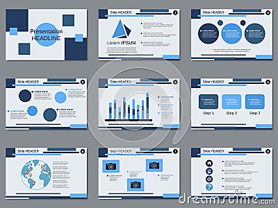 Professional business presentation, slide show vector template Vector Illustration