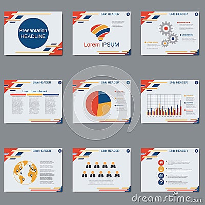 Professional business presentation, slide show vector template Vector Illustration