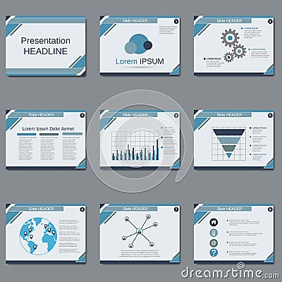 Professional business presentation, slide show vector template Vector Illustration