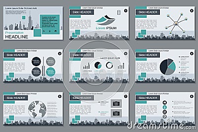 Professional business presentation, slide show vector template Vector Illustration