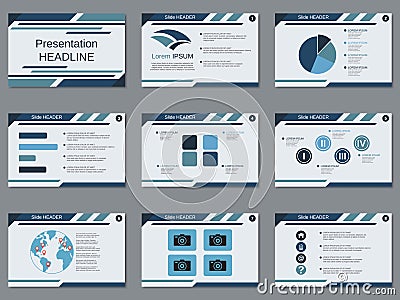 Professional business presentation, slide show vector template Vector Illustration