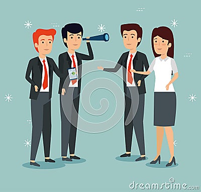 Professional businesspeople cooperation teamwork strategy plan Vector Illustration