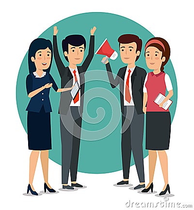 Professional businesspeople strategy teamwork cooperation Vector Illustration