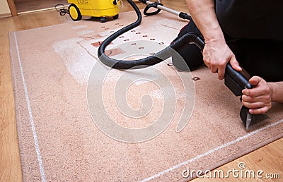 Professional carpet cleaning Stock Photo