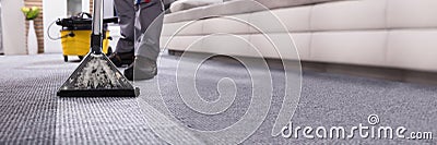 Professional Carpet Cleaning Service Stock Photo