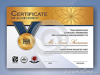 Professional Certificate Template Design Vector Illustration