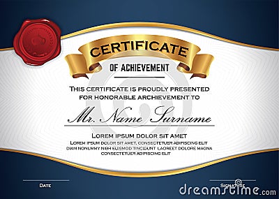 Professional Certificate Template Design Vector Illustration