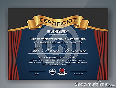 Professional Certificate Template Design Vector Illustration