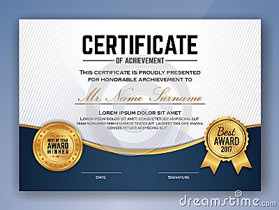 Professional Certificate Template Design Vector Illustration