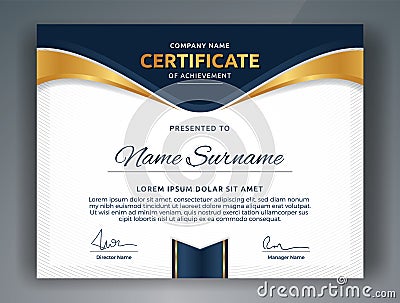 Professional Certificate Template Vector Illustration