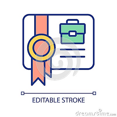 Professional certification RGB color icon Vector Illustration