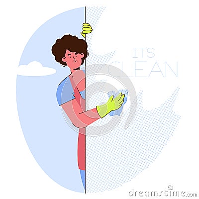 Professional cleaning characters Vector Illustration