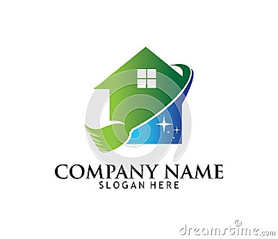 Cleaning washing service household maintenance vector logo design Stock Photo