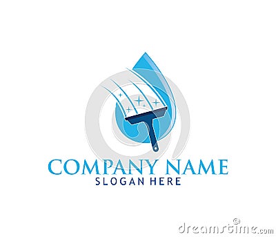 Cleaning washing service household maintenance vector logo design Stock Photo