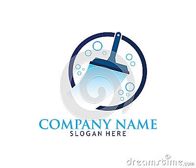 Cleaning washing service household maintenance vector logo design Stock Photo