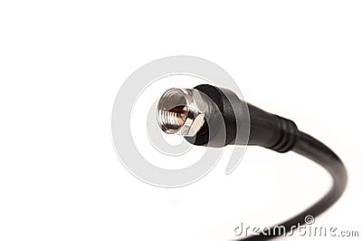 Professional coaxil cable tv connector (RG6) close up Stock Photo