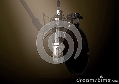 Dramatic Condenser Microphone Stock Photo