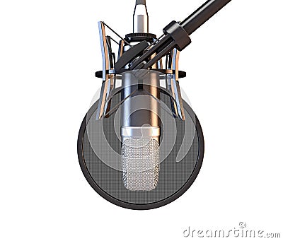 Hanging Condenser Microphone Stock Photo