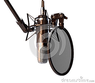 Hanging Condenser Microphone Stock Photo