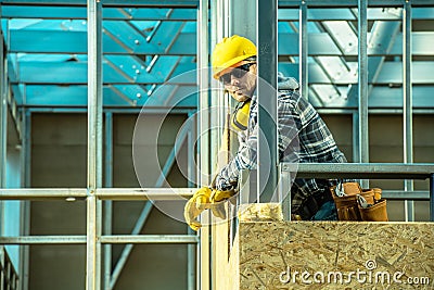 Professional Construction Worker Stock Photo
