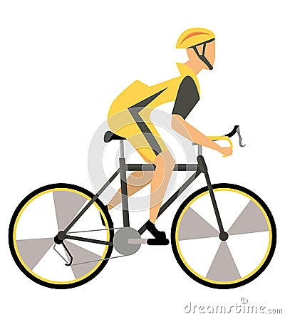 professional cyclist character Vector Illustration