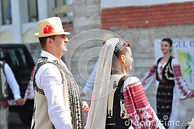 Professional dancers in folk costume from ,TÃ¢rgu Jiu 6 Editorial Stock Photo