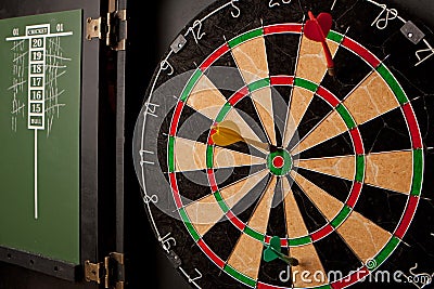 Professional Dart Board Stock Photo