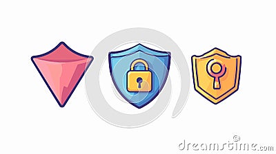 Professional Data Processing Funnel and GDPR Shield Icons Vector Illustration